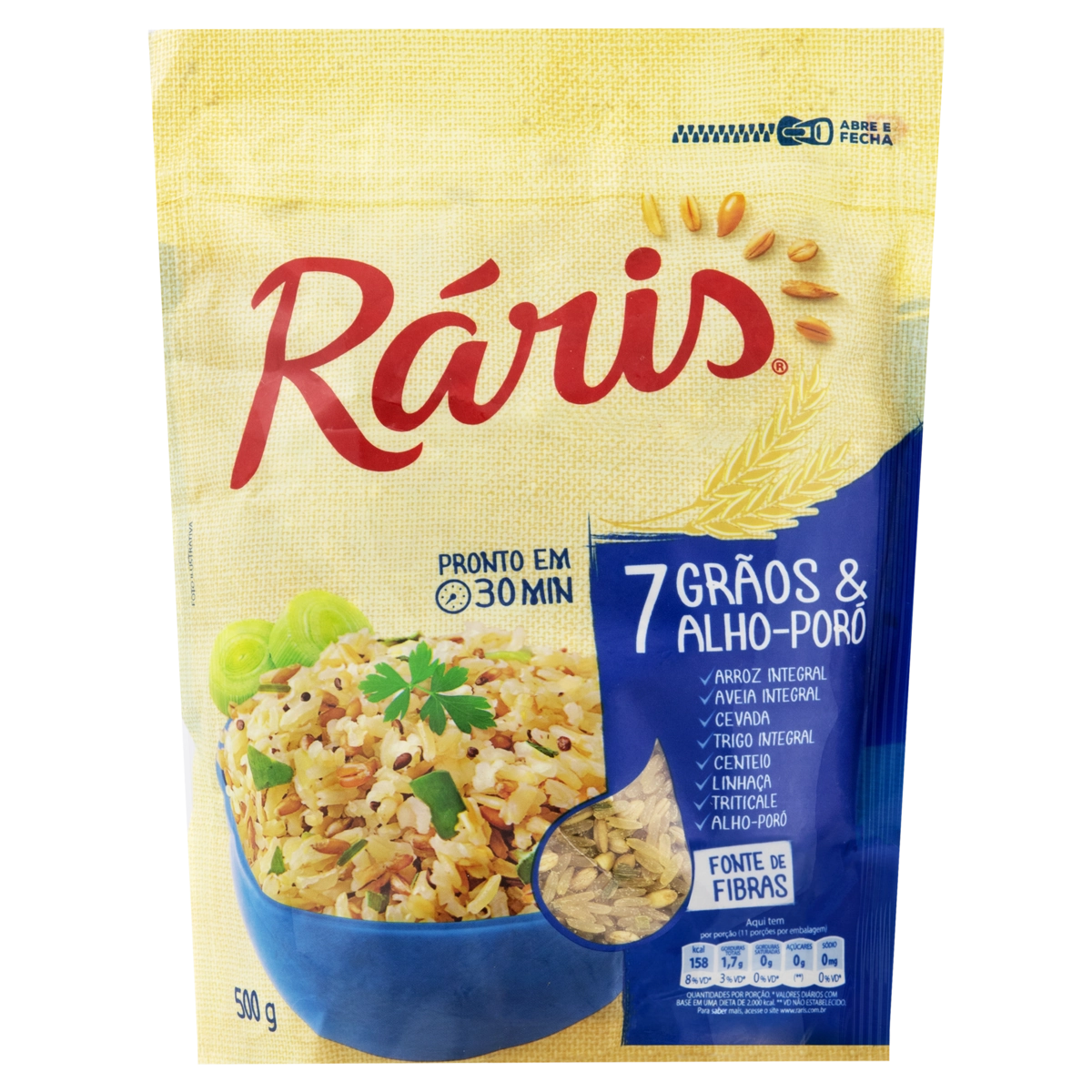 Arroz 7 Grãos Alho Poró Ráris Pouch 500g