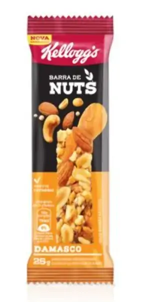 Barra De Cereais Kelloggs Nuts 25g C/ Damasco