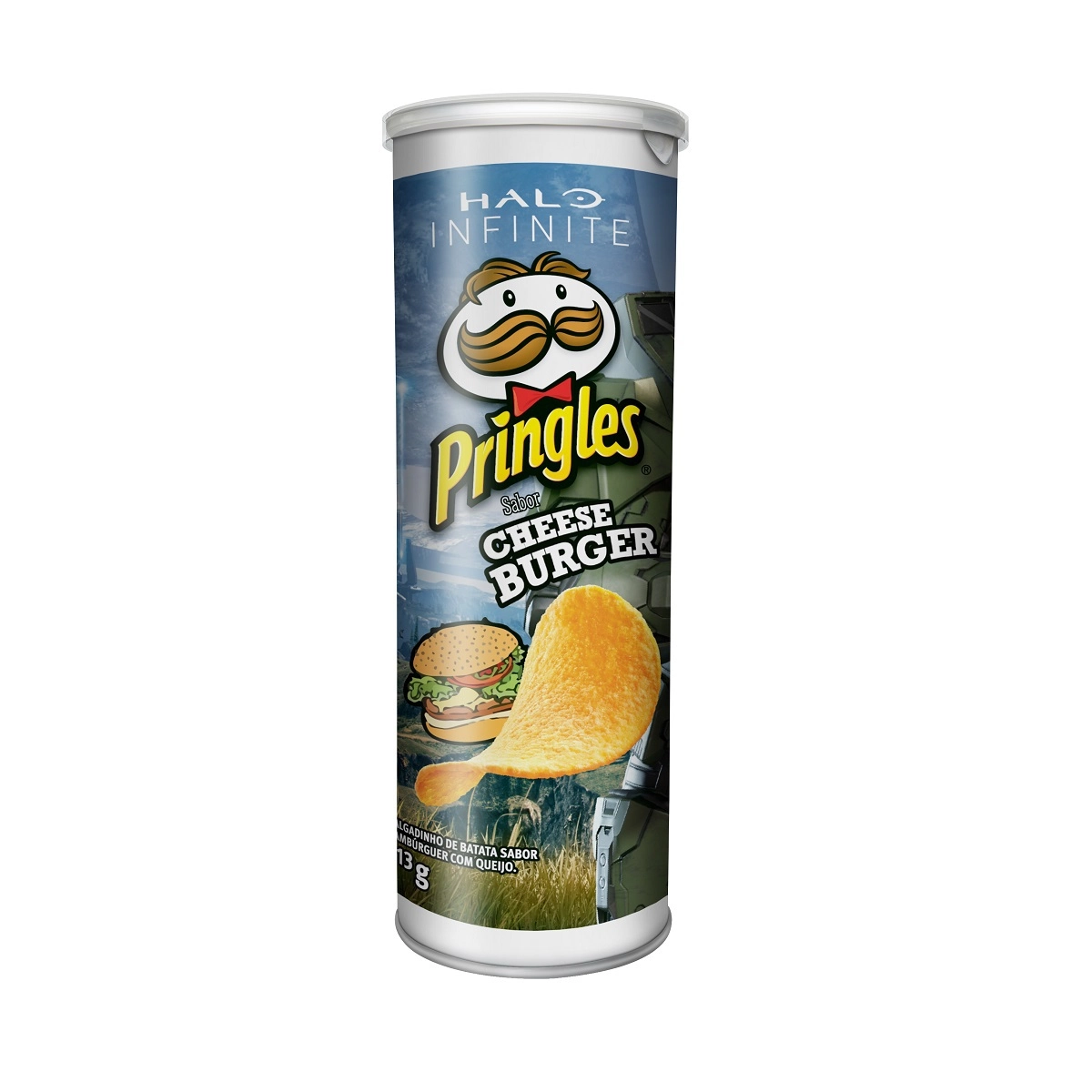Salgadinho De Batata Cheeseburger Halo Infinite Pringles Tubo 113g
