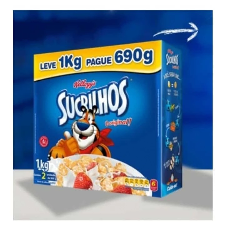 Pack Cereal Matinal Original Kelloggs Sucrilhos Caixa 2 Unidades Leve 1kg Pague 690g Embalagem Econô