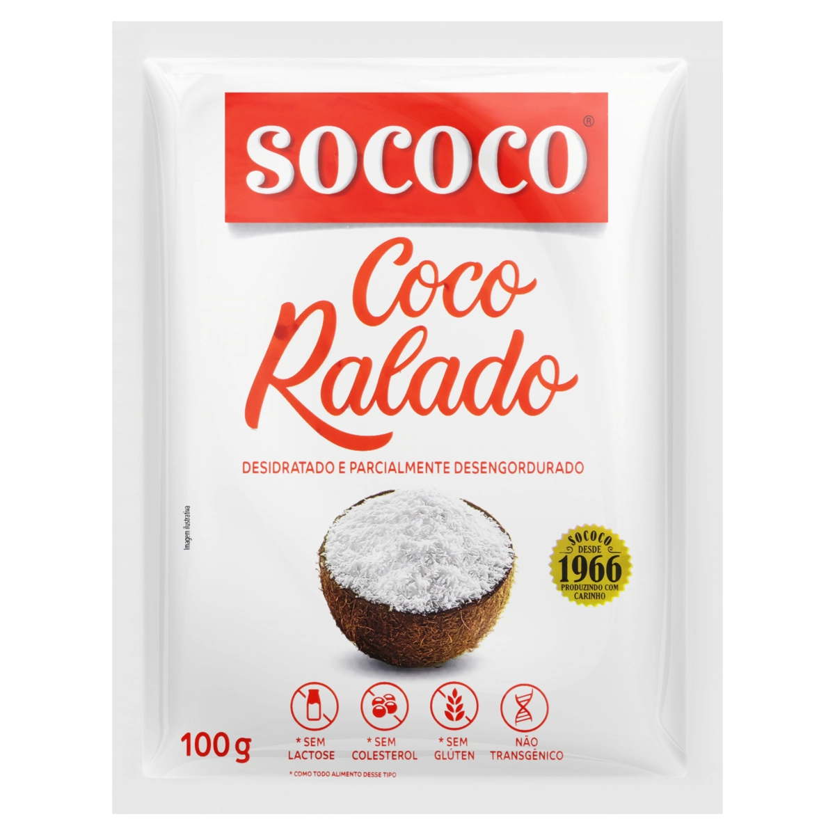 Coco Ralado Desidratado Sococo Pacote 100g