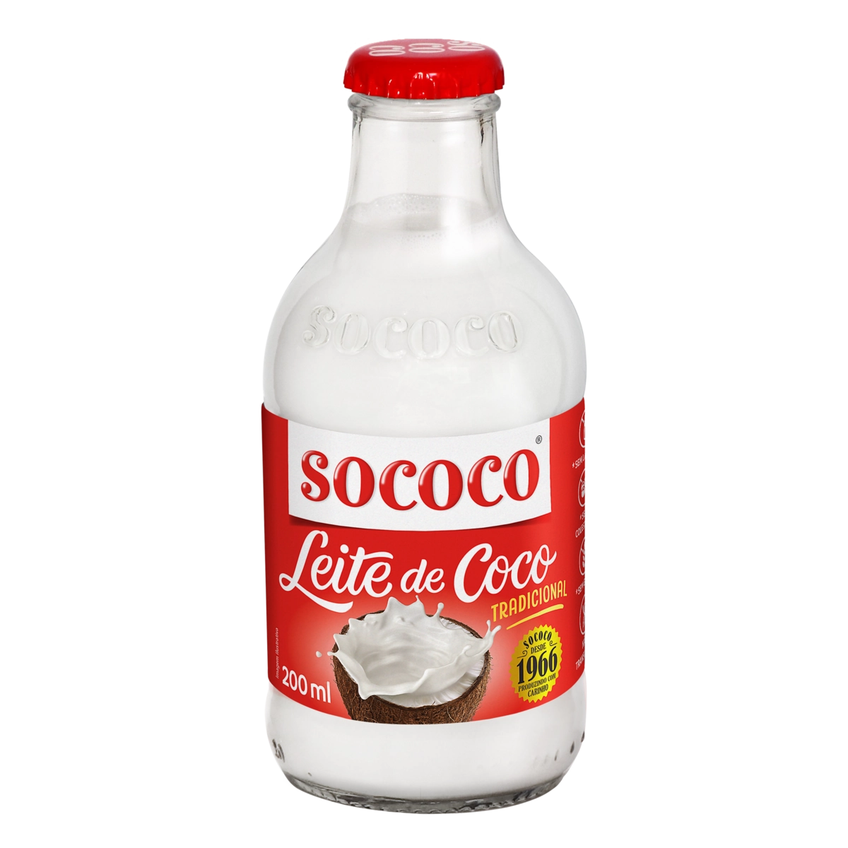 Leite De Coco Tradicional Sococo Vidro 200ml