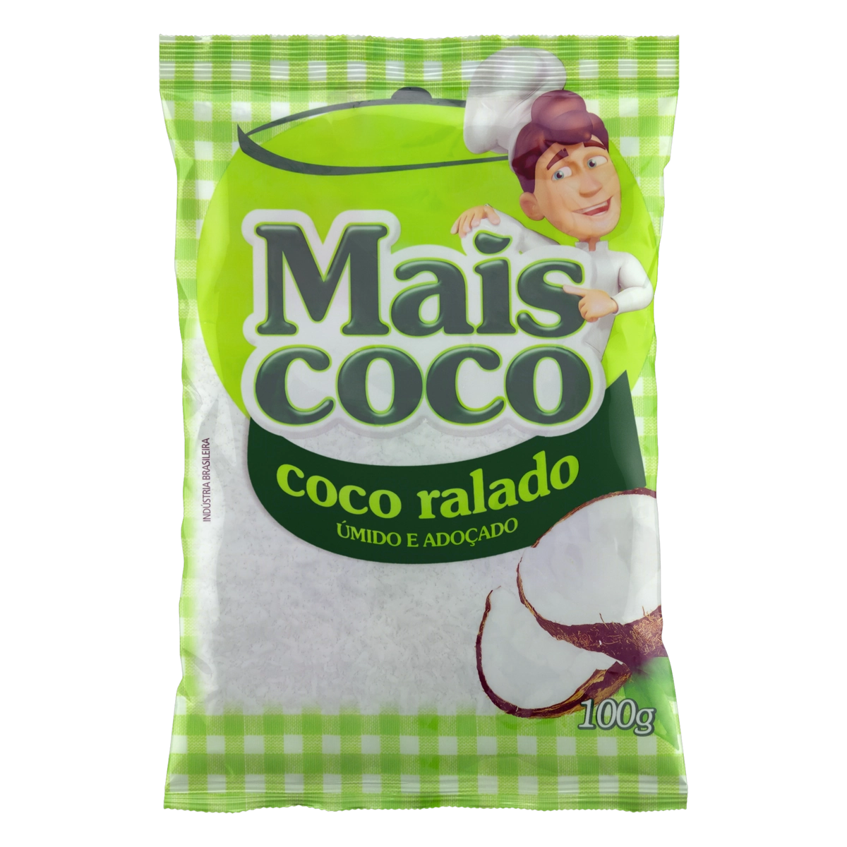 Coco Ralado úmido Adoçado Mais Coco Pacote 100g