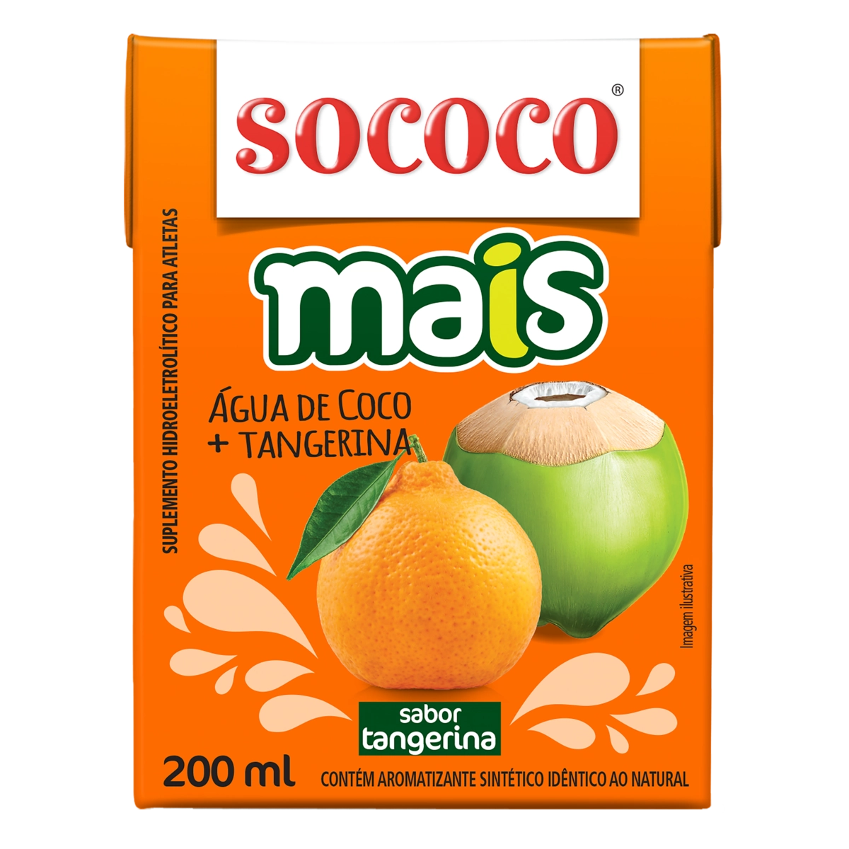 Agua De Coco Sococo Mais Tangerina 200ml Cx C/ 24