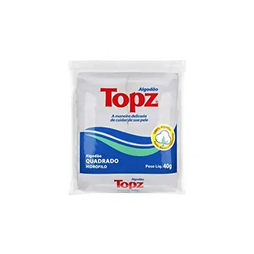 Algodão Quadrado Hidrófilo Topz Pacote 40g