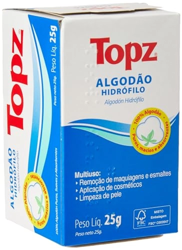 Algodão Em Rolo Hidrófilo Topz Caixa 25g