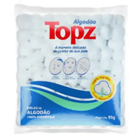 Algodão Em Bolas Hidrófilo Topz Pacote 95g