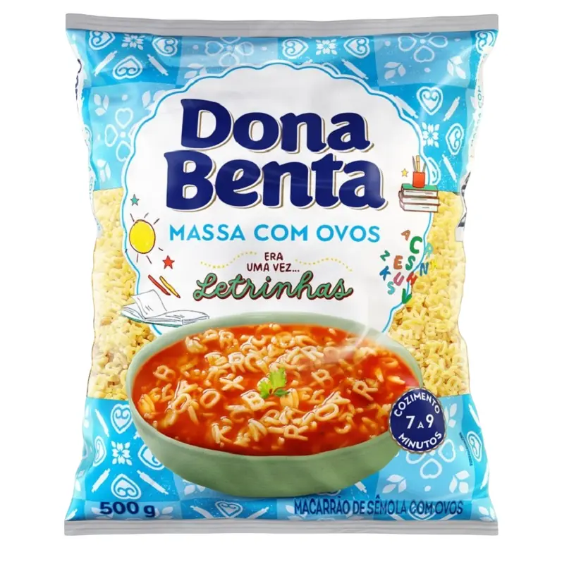 Macarrão De Sêmola Com Ovos Letrinhas Dona Benta Pacote 500g