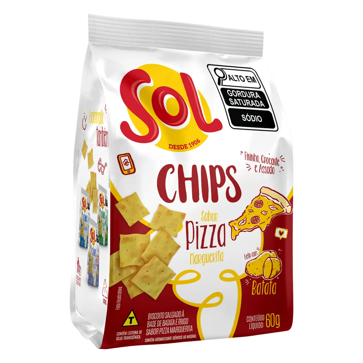 Salgadinho Chips Sol 60g Pizza