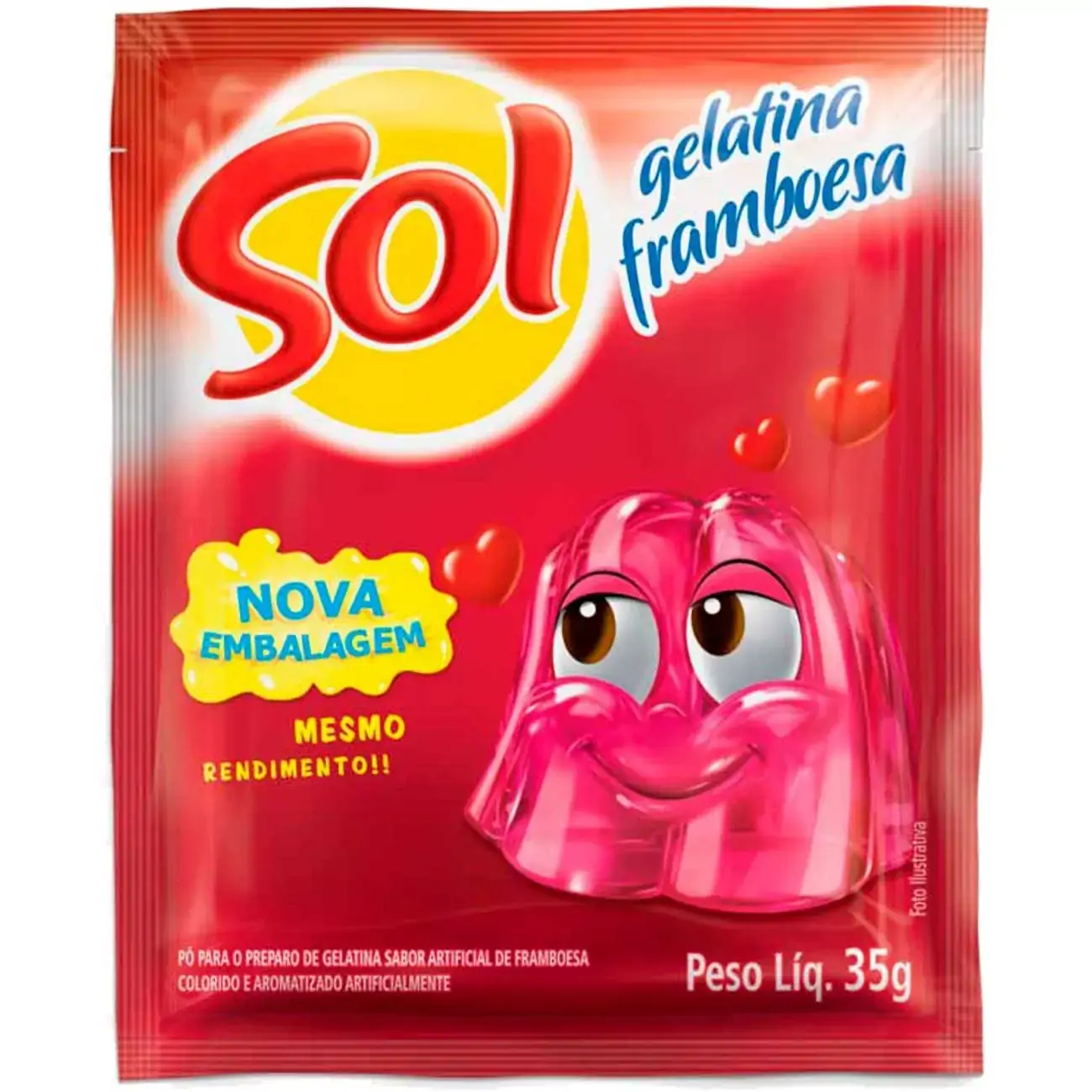 Gelatina Po Sol 25g Framboesa