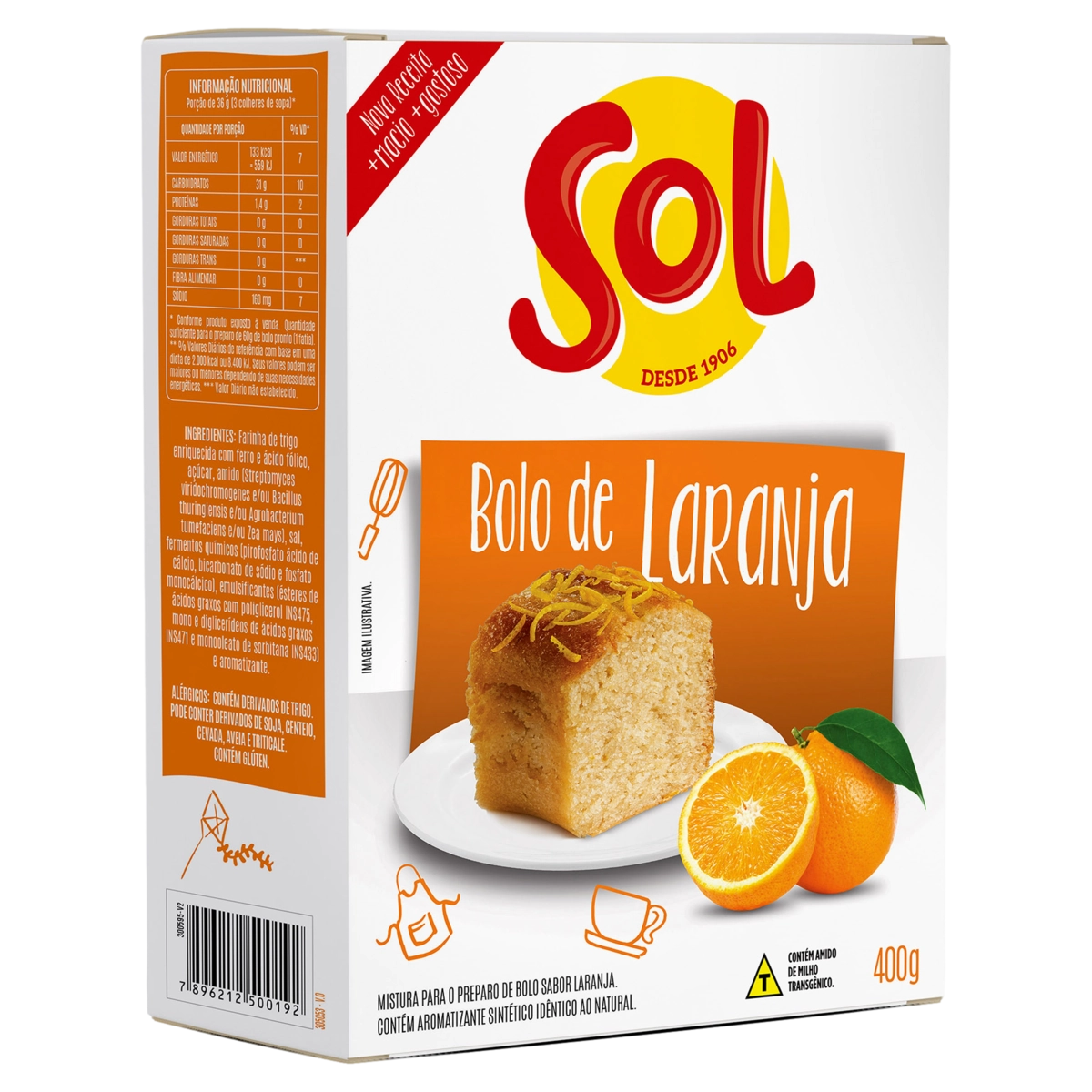 Mistura Para Bolo Laranja Sol Caixa 400g