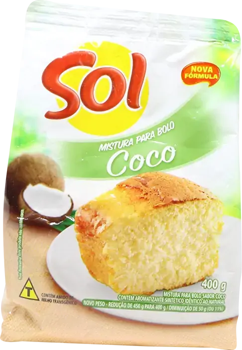 Mistura Para Bolo Coco Sol Caixa 400g