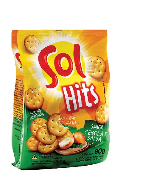 Biscoito Cebola E Salsa Sol Hits Pacote 80g