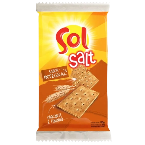 Pack Biscoito Integral Sol Break Pacote 150g 6 Unidades