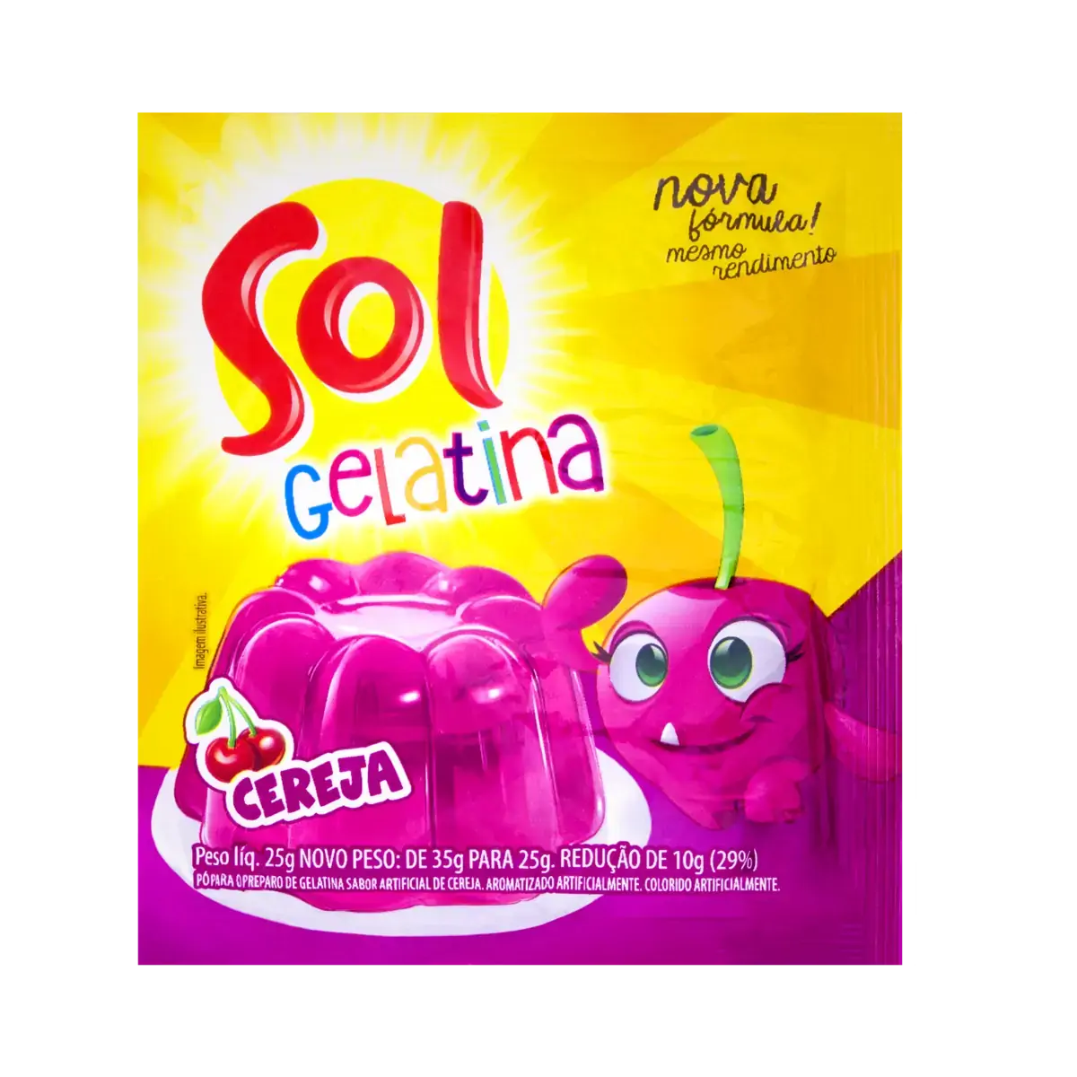 Gelatina Po Sol 25g Cereja