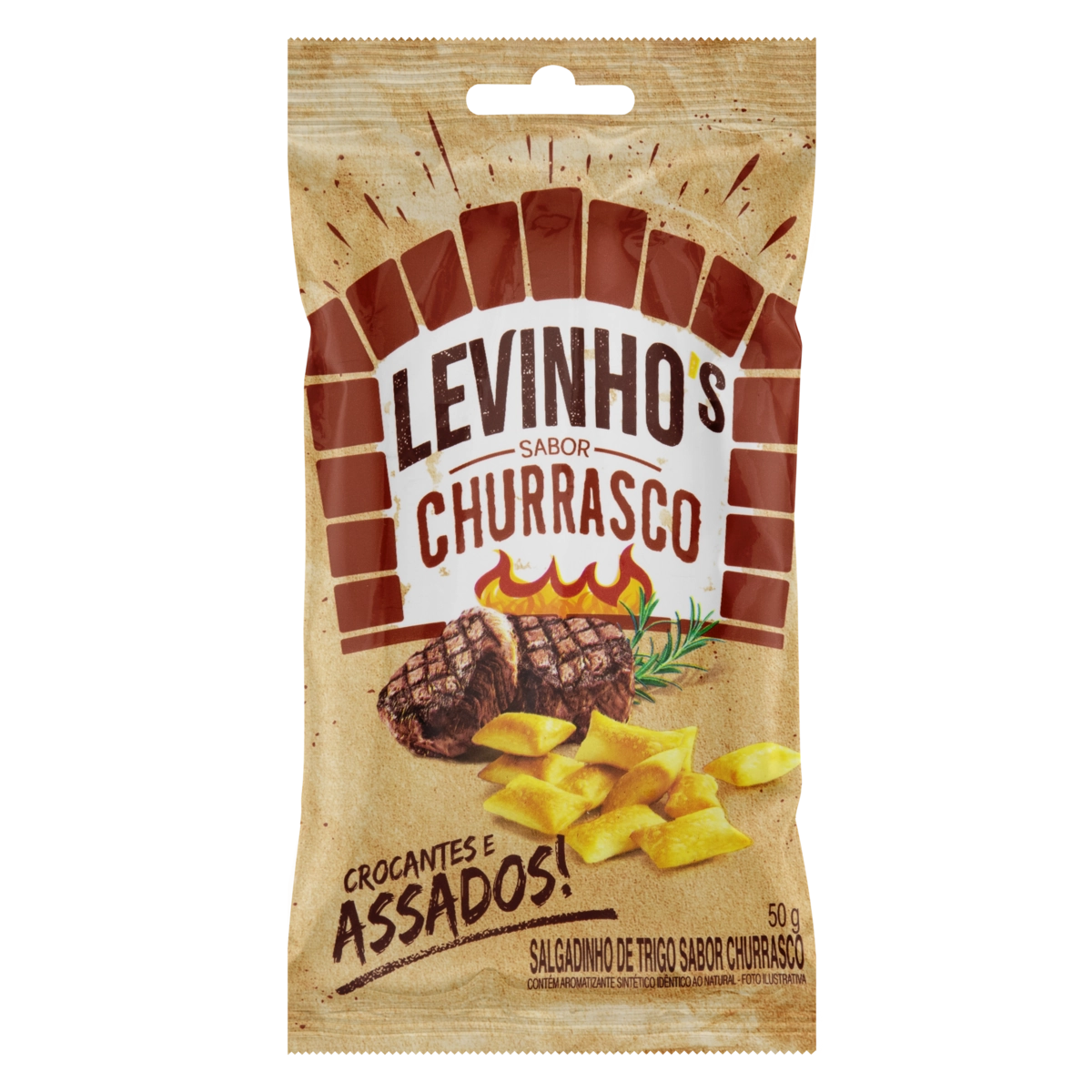 Salgadinho De Trigo Churrasco Levinhos Pacote 50g