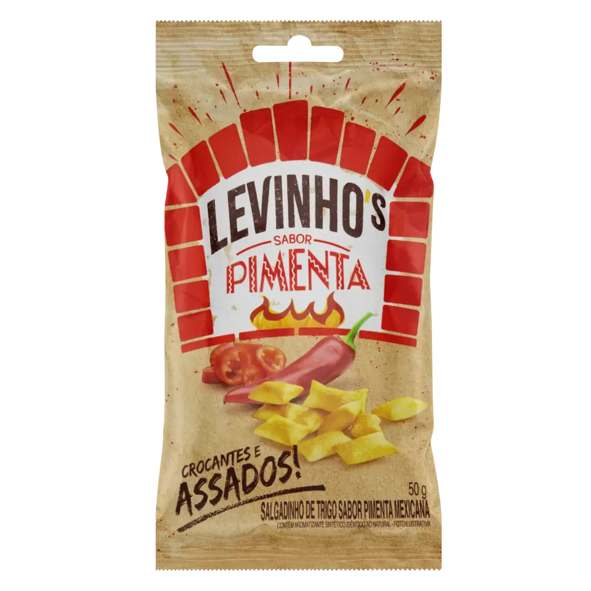 Salgadinho De Trigo Pimenta Levinhos Pacote 50g
