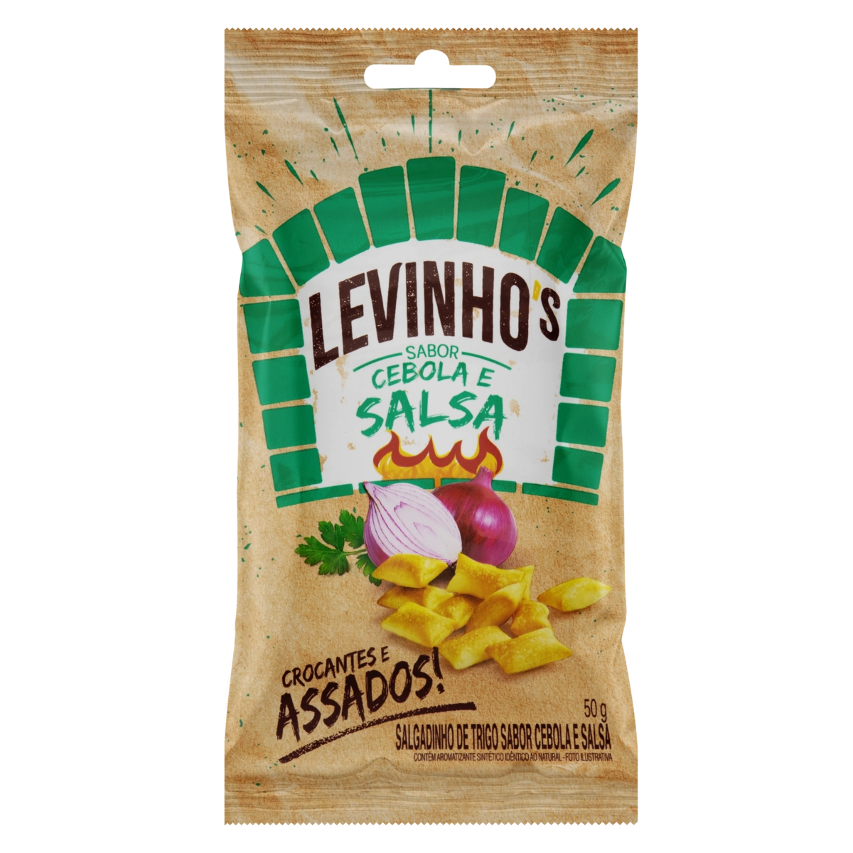 Salgadinho De Trigo Cebola E Salsa Levinhos Pacote 50g