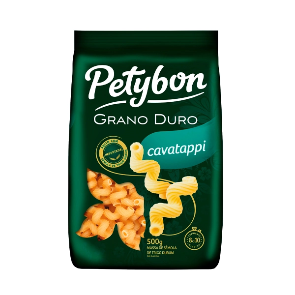 Macarrão De Sêmola De Trigo Grano Duro Cavatappi Petybon Pacote 500g