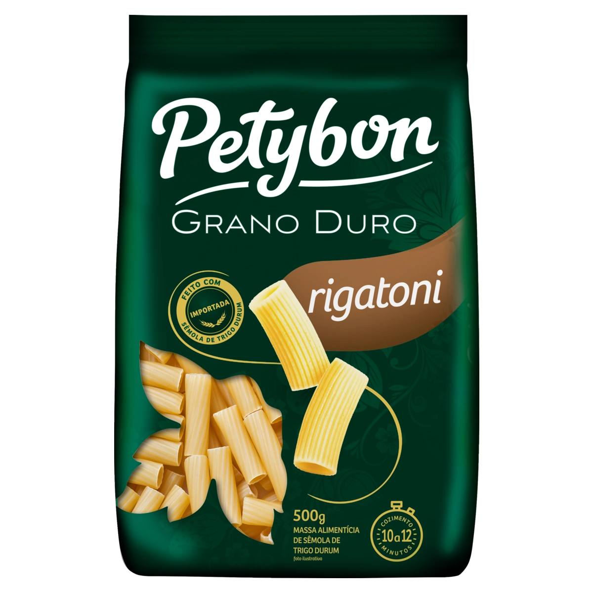 Macarrão De Sêmola De Trigo Grano Duro Rigatoni Petybon Pacote 500g
