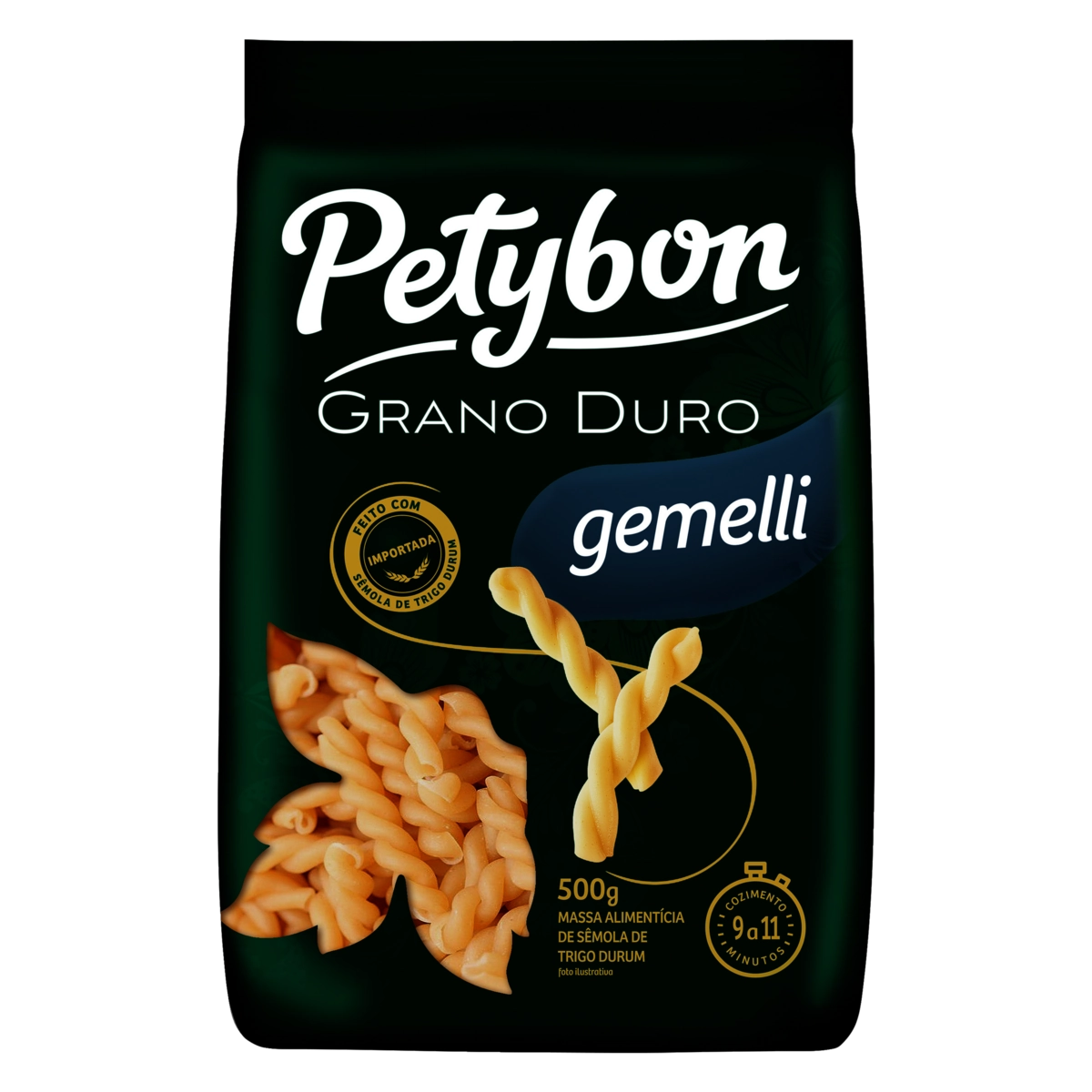 Macarrão De Sêmola De Trigo Grano Duro Gemelli Petybon Pacote 500g