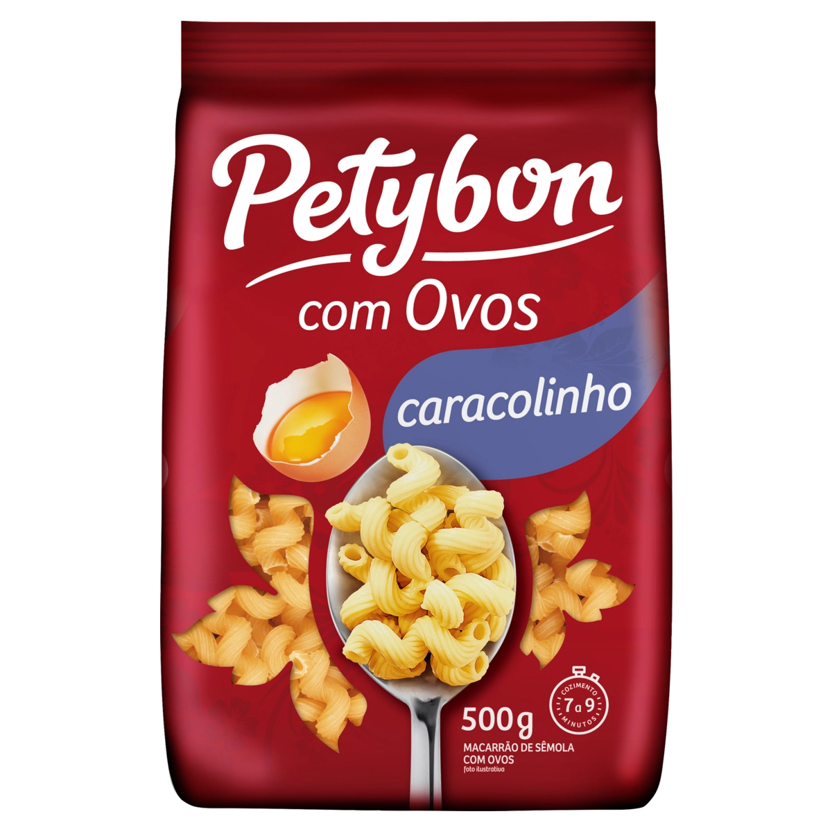 Macarrão De Sêmola Com Ovos Caracolinho Petybon Pacote 500g