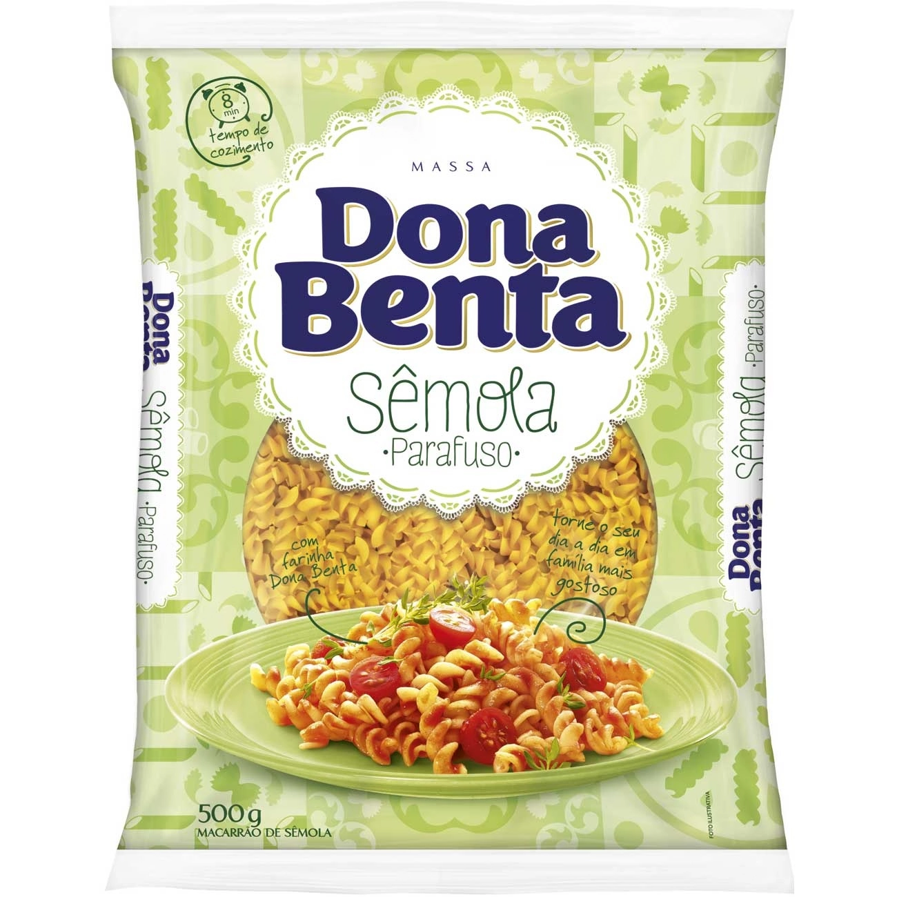 Macarrão De Sêmola Parafuso Dona Benta Pacote 500g