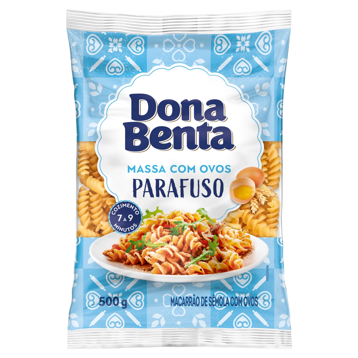 Macarrão De Sêmola Com Ovos Parafuso Dona Benta Pacote 500g