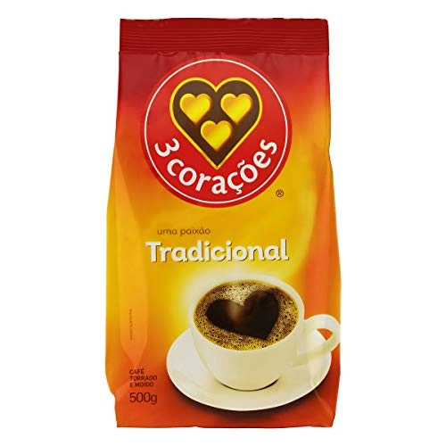 Café Torrado E Moído Tradicional 3 Corações Pacote 500g
