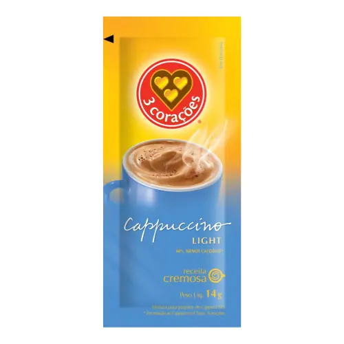 Capuccino 3 Coracoes Light Sache 14grs