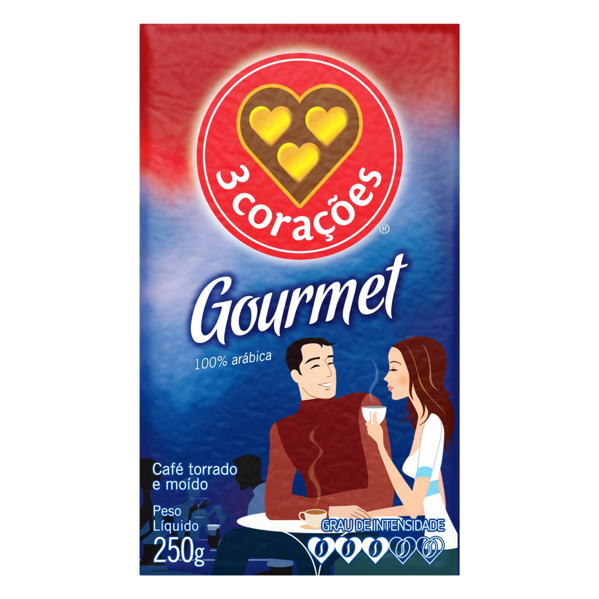 Café Torrado E Moído A Vácuo 3 Corações Gourmet Pacote 250g