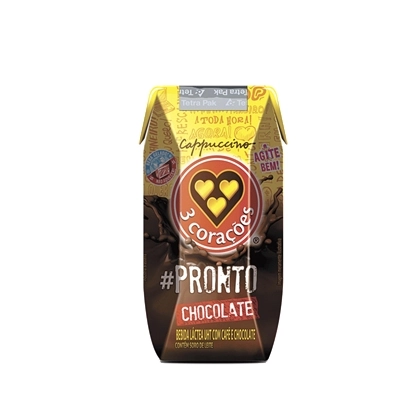 Bebida Láctea Uht Cappuccino Chocolate 3 Corações Caixa 190ml