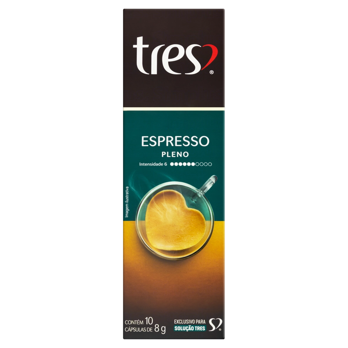 Café Em Cápsula Torrado E Moído Espresso Pleno Tres Caixa 80g 10 Unidades