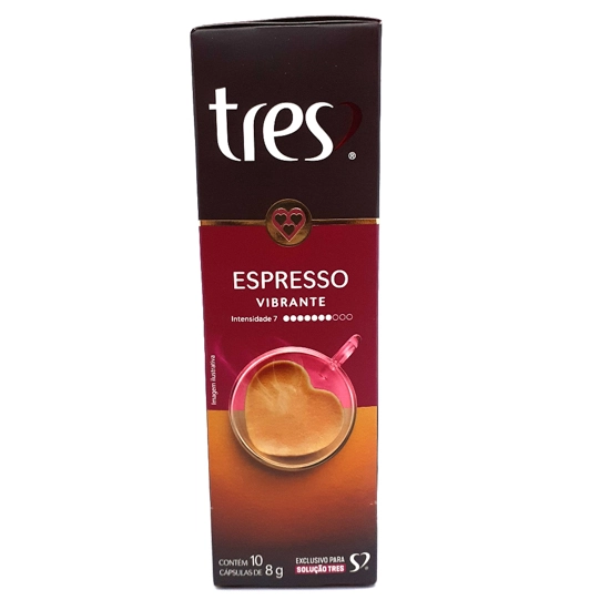 Café Em Cápsula Torrado E Moído Espresso Vibrante Tres Caixa 80g 10 Unidades