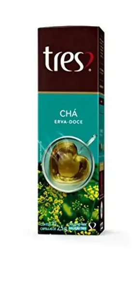 Chá Em Cápsula Erva Doce 3 Chá Caixa 25g 10 Unidades