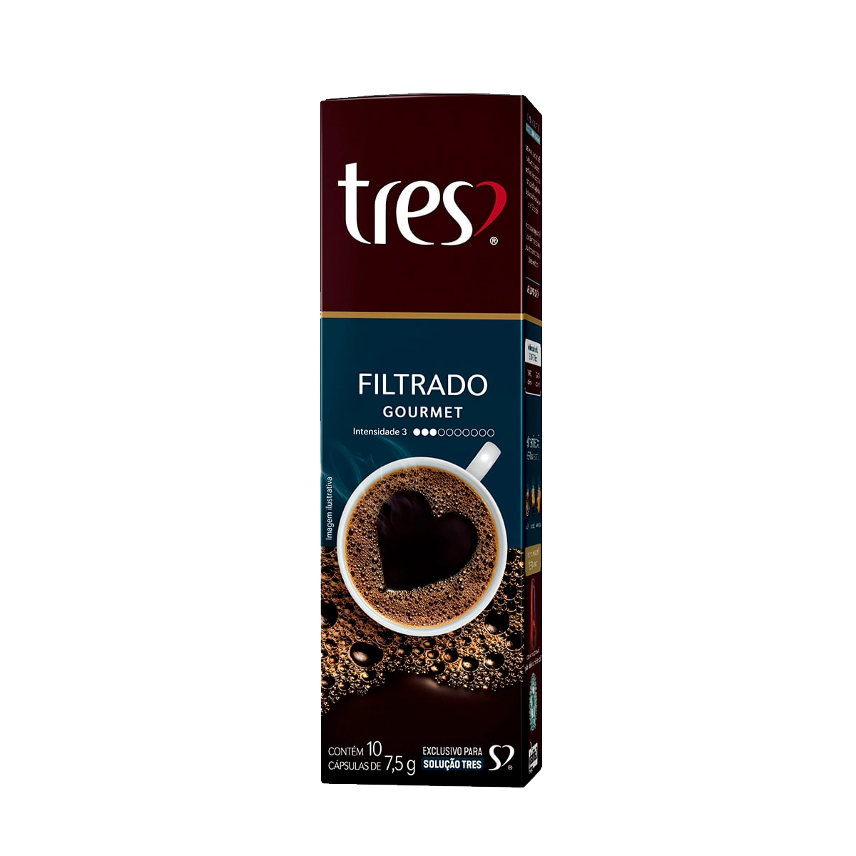 Café Em Cápsula Torrado E Moído Filtrado Tres Gourmet Caixa 75g 10 Unidades