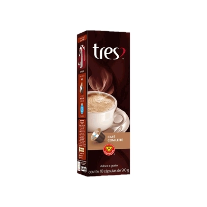 Café Com Leite Em Cápsula Tres Caixa 90g 10 Unidades