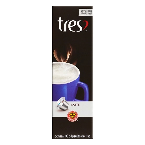 Latte Em Cápsula 3 Corações Caixa 10 Unidades 11g Cada
