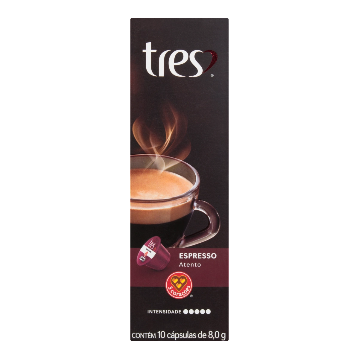 Café Em Cápsula Torrado E Moído Espresso Atento Tres Caixa 80g 10 Unidades