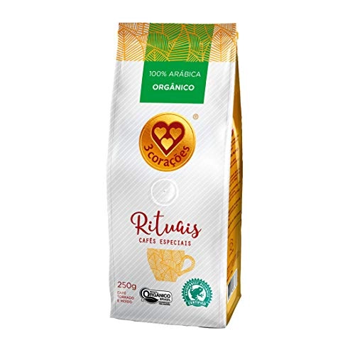 Café Torrado E Moído Orgânico 3 Corações Rituais Pacote 250g