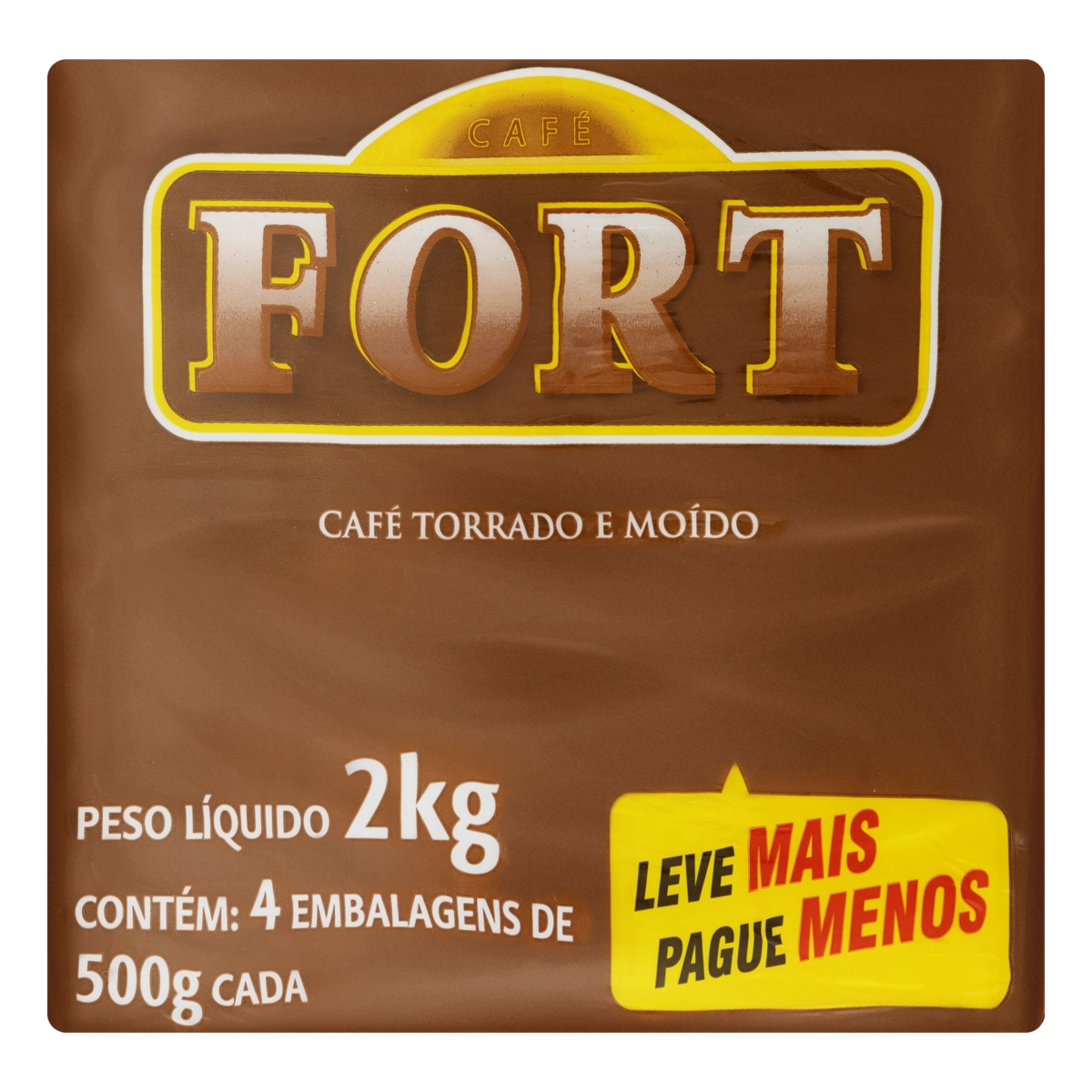Pack Café Torrado E Moído Fort Pacote 2kg 4 Unidades Leve Mais Pague Menos