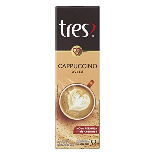 Cappuccino Em Cápsula Avelã Tres Caixa 110g 10 Unidades