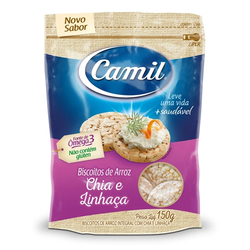 Biscoito De Arroz Camil Chia E Linhaca