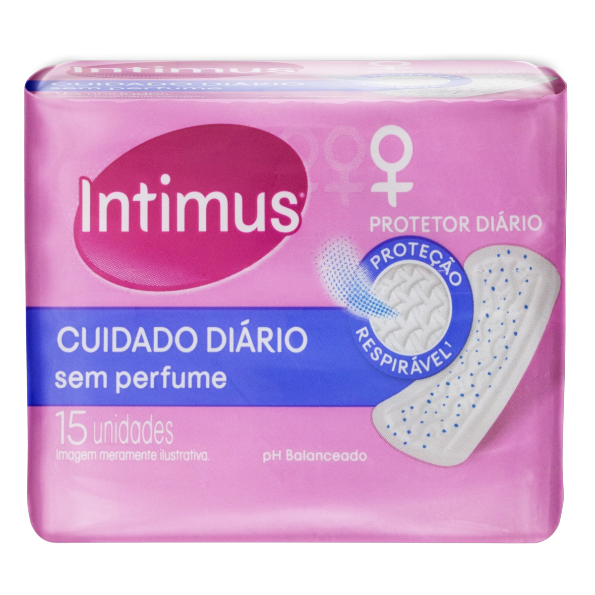 Protetor Diário Sem Abas Intimus Cuidado Diário Pacote 15 Unidades