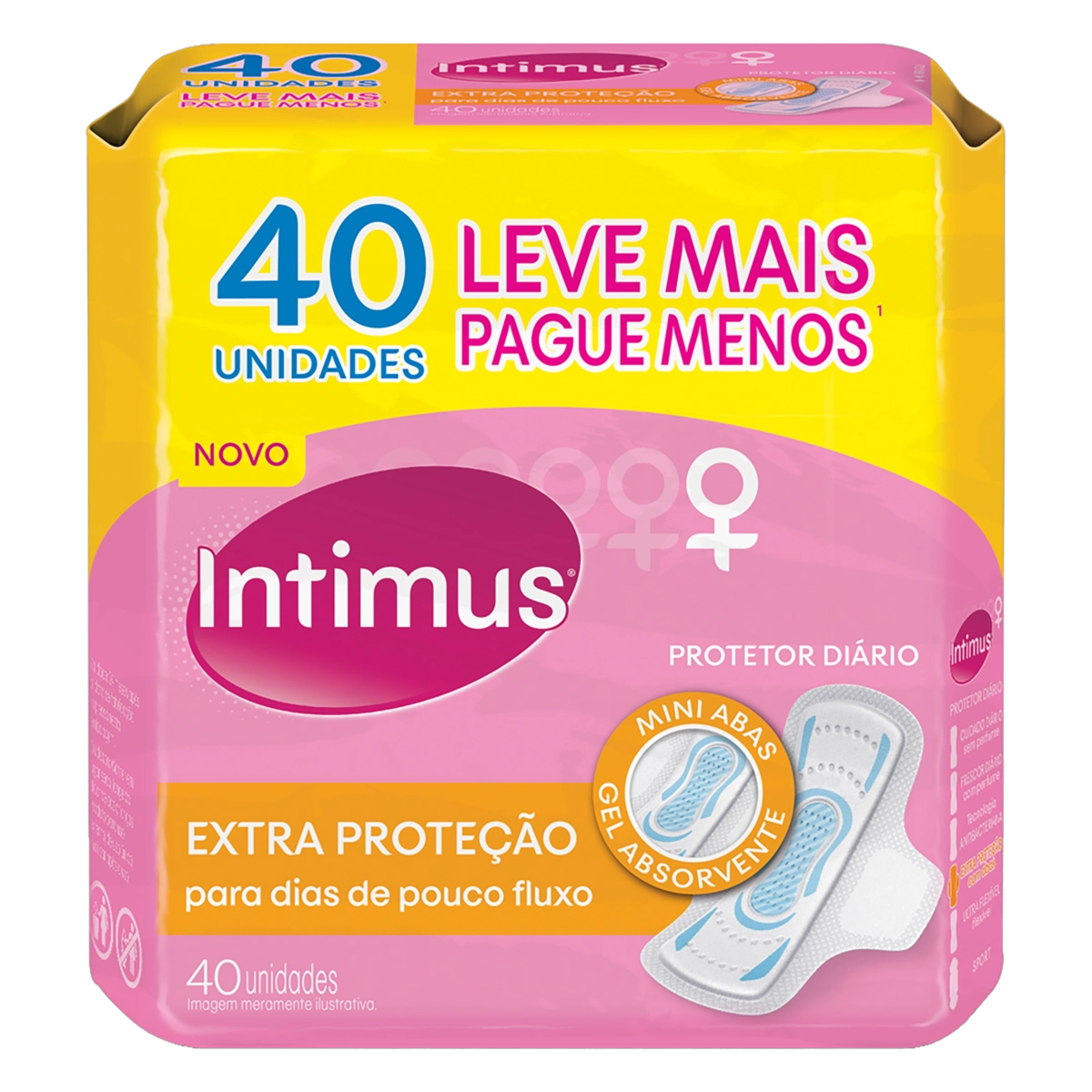 Protetor Diário Com Abas Intimus Extra Proteção Pacote 40 Unidades Leve Mais Pague Menos