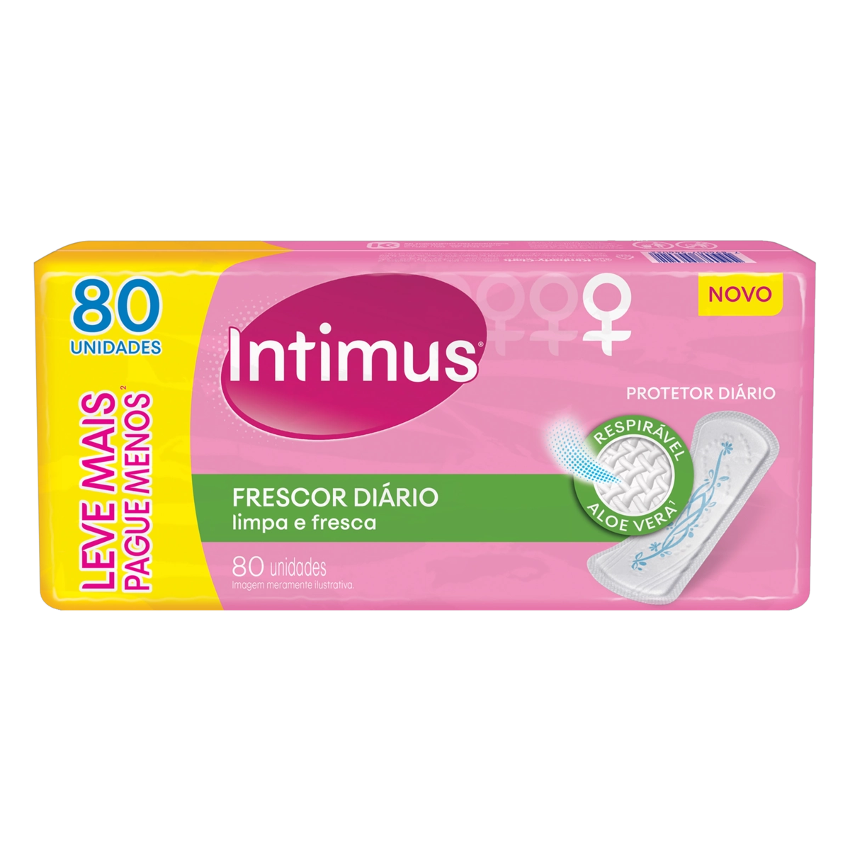 Protetor Diário Sem Abas Intimus Frescor Diário Pacote 80 Unidades Leve Mais Pague Menos