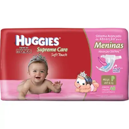 Huggies Turma Da Mônica Supreme Care Soft Touch Meninas P 48 Unidades