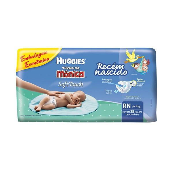 Fralda Descartável Infantil Huggies Natural Care Rn Pacote 38 Unidades