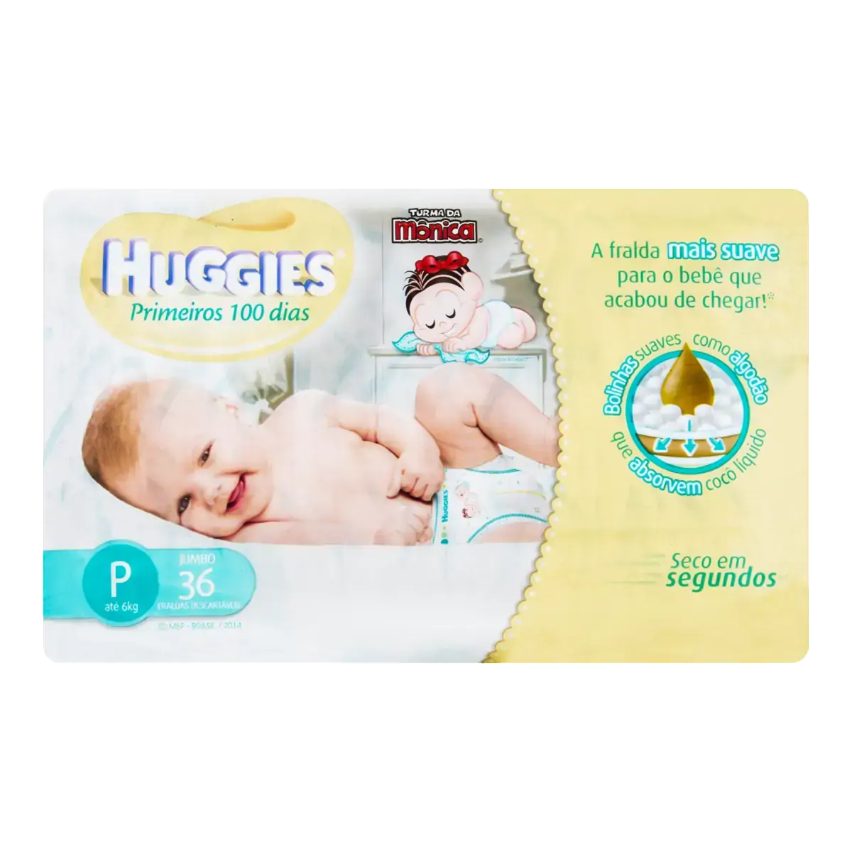 Fralda Descartável Infantil Huggies Natural Care P Pacote 36 Unidades