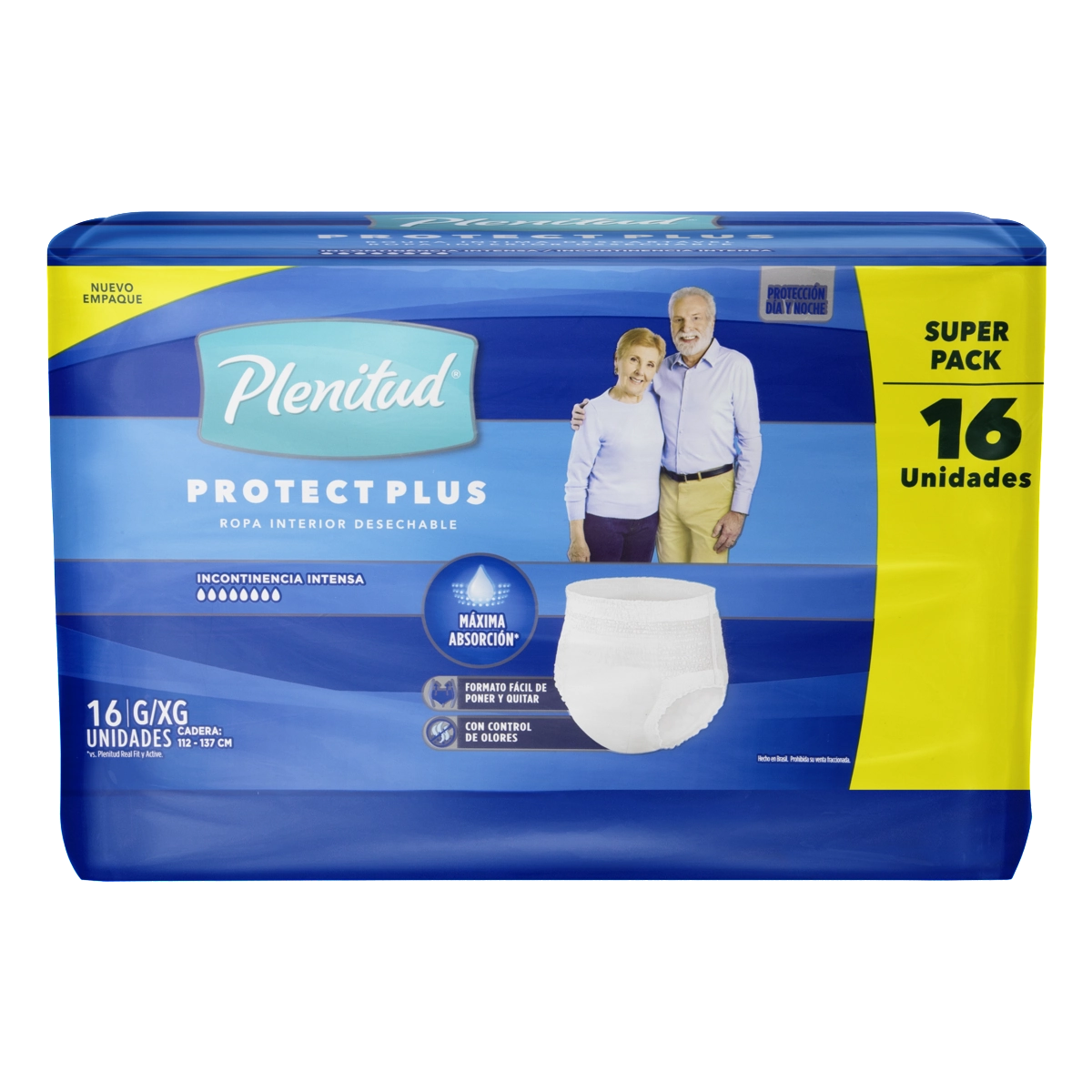 Roupa íntima Descartável Unissex Plenitud Plus G/xg Pacote 16 Unidades Leve Mais Pague Menos